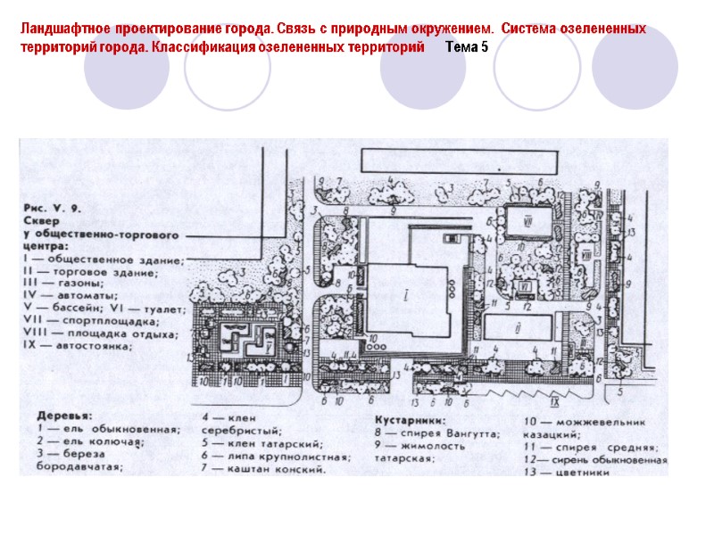 Ландшафтное проектирование города. Связь с природным окружением.  Система озелененных территорий города. Классификация озелененных